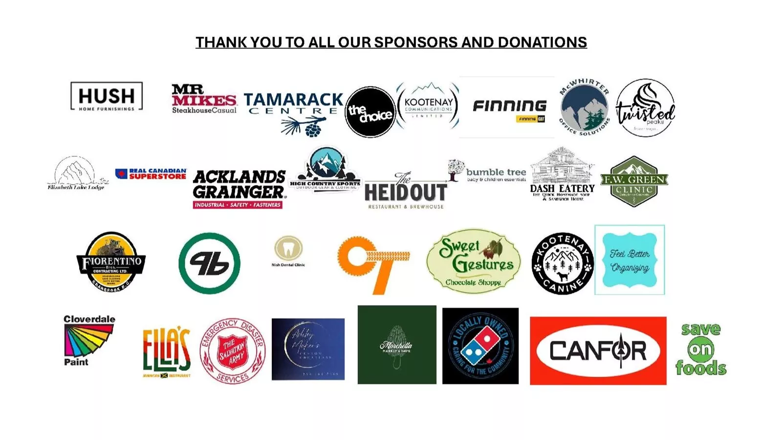 Thank you to our community sponsors!