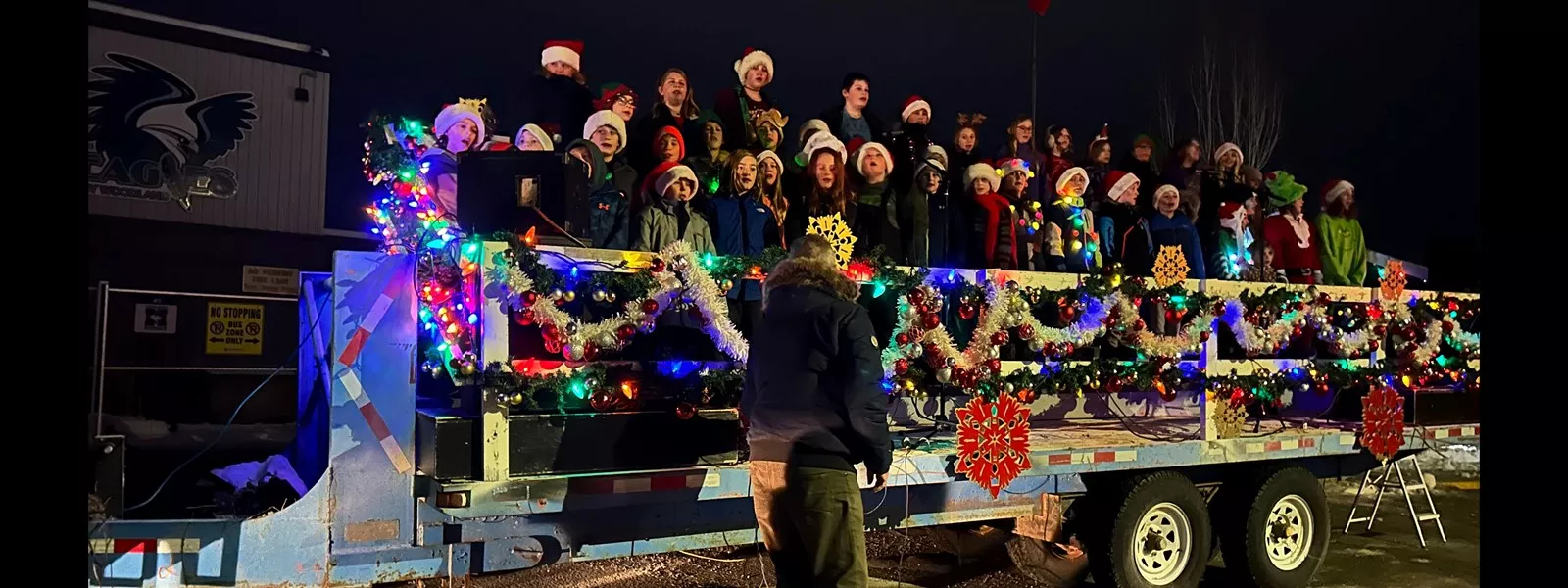 Caroling in the Amy Woodland Elementary Community