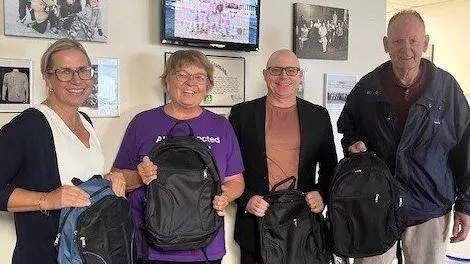 Thank you to Telus for the donation of backpacks for our schools. 